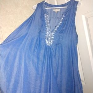 Knox Rose Long Flowing denim blue shit XL